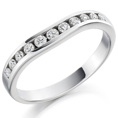 Shaped Channel-Set Half Eternity Ring, 0.27ct total