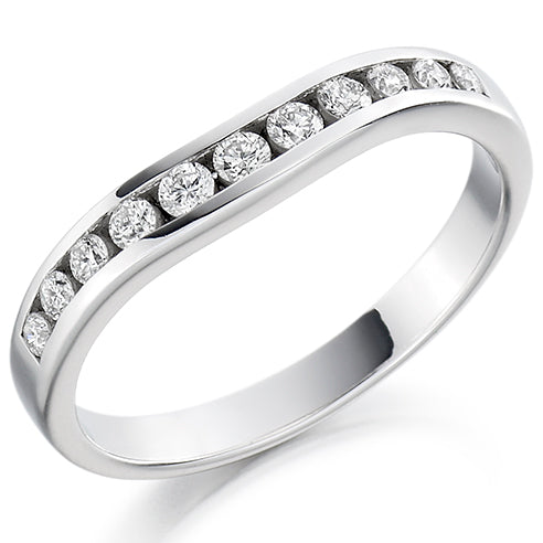 Shaped Channel-Set Half Eternity Ring, 0.27ct total