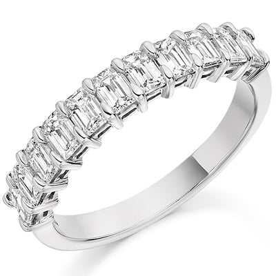Claw-Set Half Eternity Ring, 1.3ct total