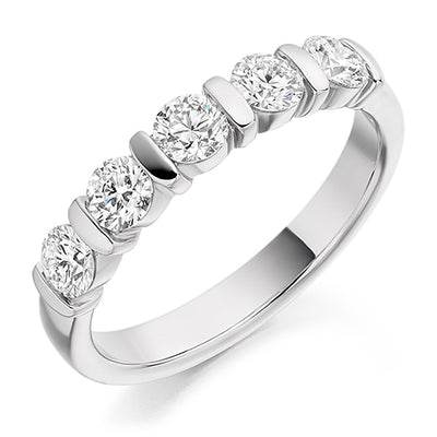 Bar-Set Half Eternity Ring, 0.75ct total (HET2169)