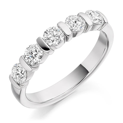 Bar-Set Half Eternity Ring, 0.75ct total (HET2169)