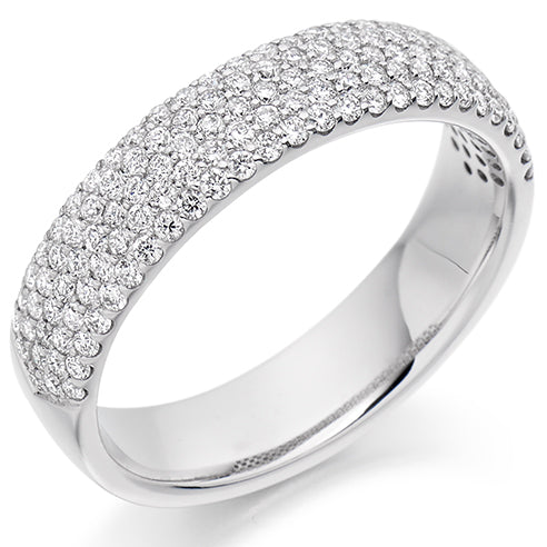 Pavé-Set Half Eternity Ring, 0.7ct total