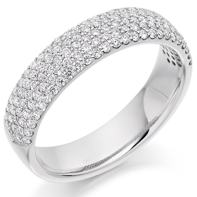 Pavé-Set Half Eternity Ring, 0.7ct total