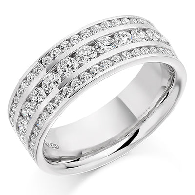 Channel-Set Half Eternity Ring, 1.4ct total