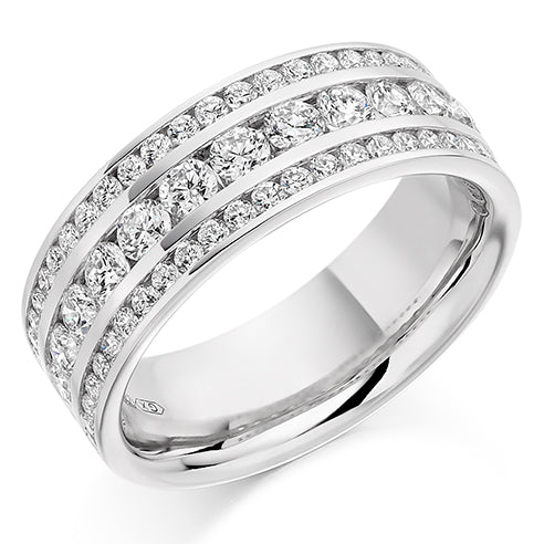 Channel-Set Half Eternity Ring, 1.4ct total