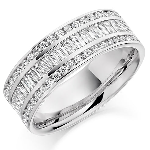 Channel-Set Half Eternity Ring, 1.2ct total