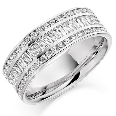 Channel-Set Half Eternity Ring, 1.2ct total