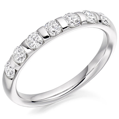 Bar-Set Half Eternity Ring, 0.65ct total