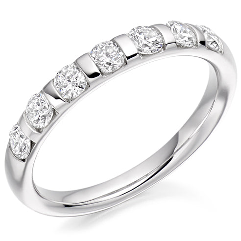 Bar-Set Half Eternity Ring, 0.65ct total