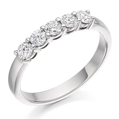 Claw-Set Half Eternity Ring, 0.5ct total (HET2236)