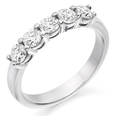 Claw-Set Half Eternity Ring, 0.75ct total (HET2237)