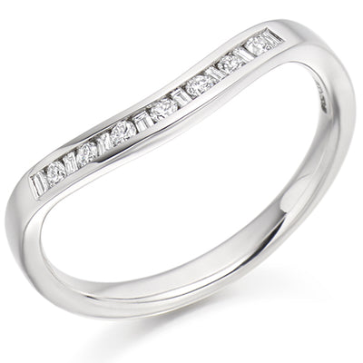 Shaped Channel-Set Half Eternity Ring, 0.15ct total