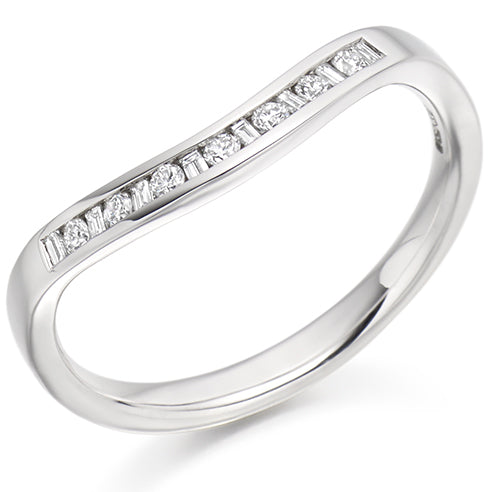 Shaped Channel-Set Half Eternity Ring, 0.15ct total