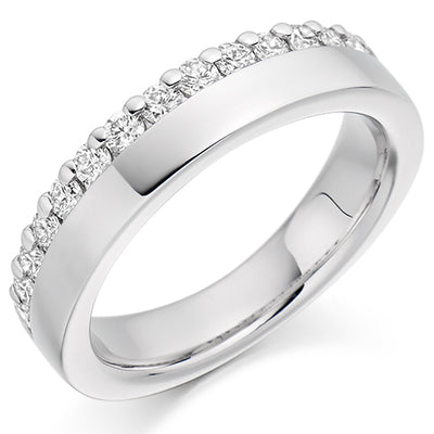 Offset Micro-Claw Half Eternity Ring, 0.5ct total