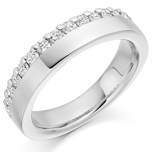 Offset Micro-Claw Half Eternity Ring, 0.5ct total