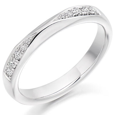 Shaped Grain-Set Half Eternity Ring, 0.15ct total (HET2285)