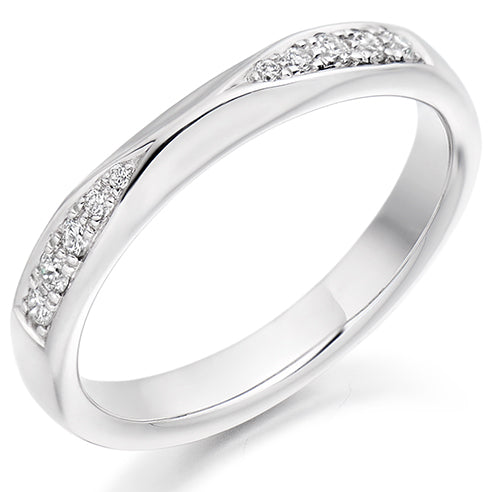 Shaped Grain-Set Half Eternity Ring, 0.15ct total (HET2285)