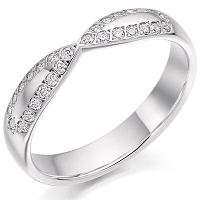 Shaped Grain-Set Half Eternity Ring, 0.25ct total (HET2286)