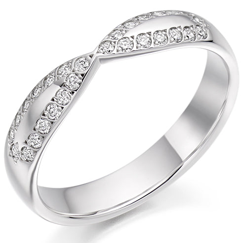 Shaped Grain-Set Half Eternity Ring, 0.25ct total (HET2286)