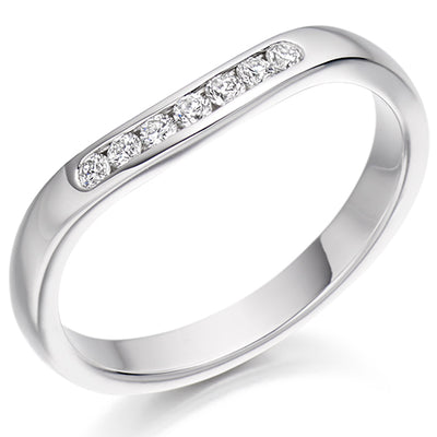 Shaped Channel-Set Half Eternity Ring, 0.14ct total