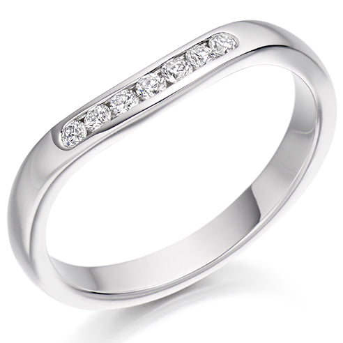 Shaped Channel-Set Half Eternity Ring, 0.14ct total