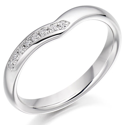 Shaped Grain-Set Half Eternity Ring, 0.1ct total (HET2290)