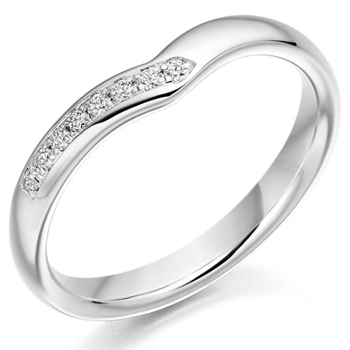 Shaped Grain-Set Half Eternity Ring, 0.1ct total (HET2290)