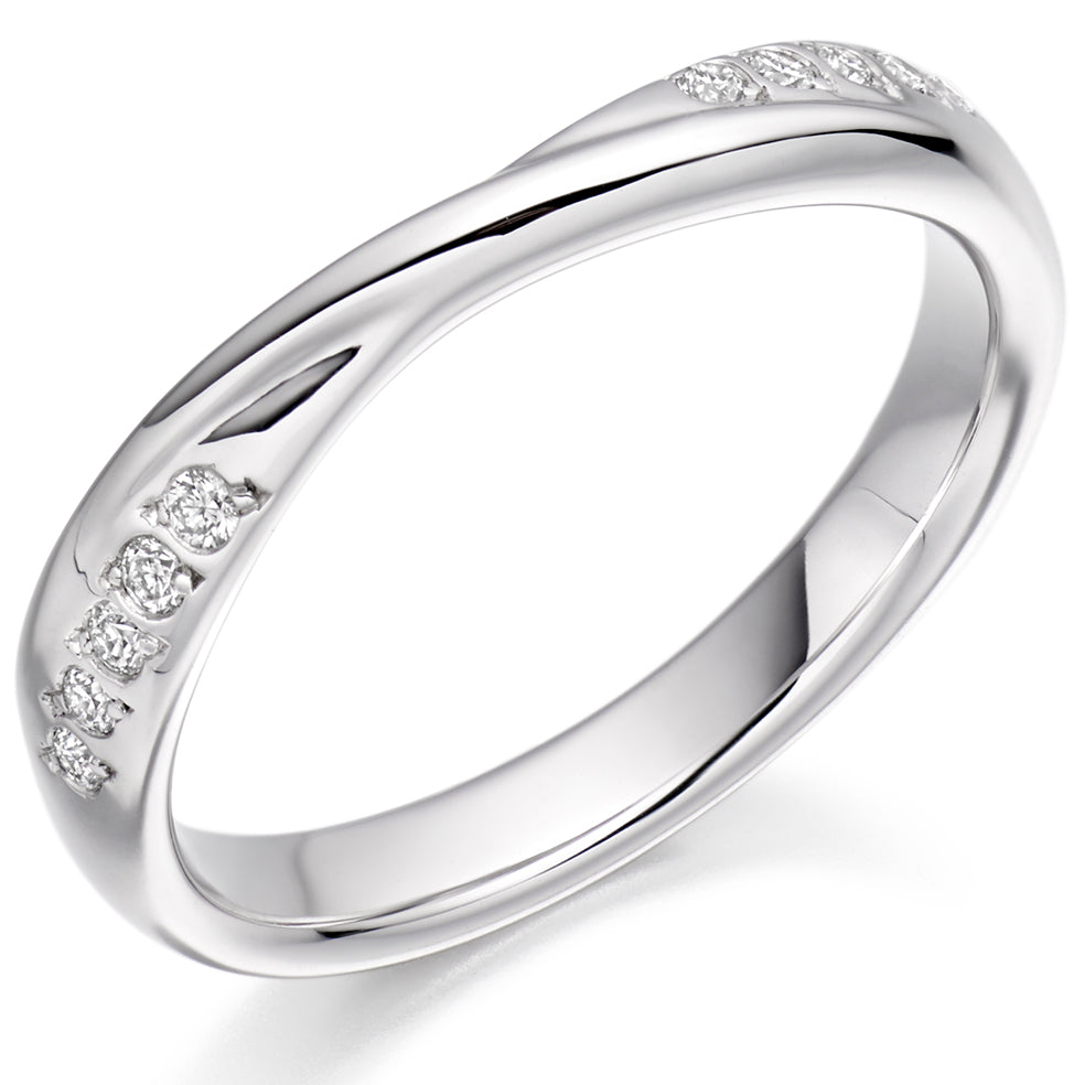 Grain-Set Half Eternity Ring, 0.10ct total (HET2291)