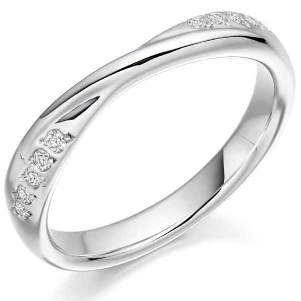Grain-Set Half Eternity Ring, 0.10ct total (HET2291)
