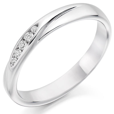 Shaped Channel-Set Half Eternity Ring, 0.07ct total