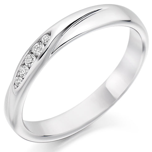 Shaped Channel-Set Half Eternity Ring, 0.07ct total
