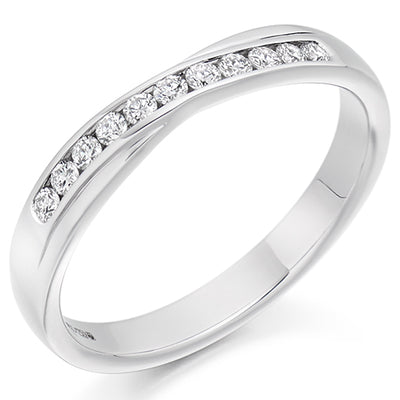 Shaped Channel-Set Half Eternity Ring, 0.2ct total