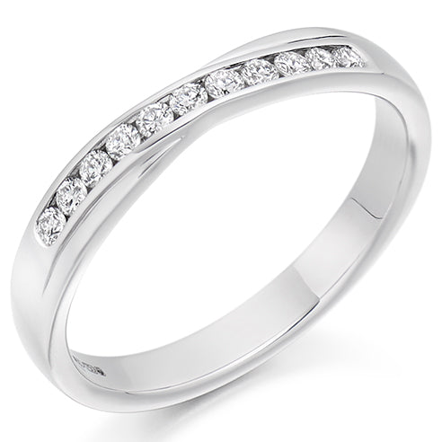 Shaped Channel-Set Half Eternity Ring, 0.2ct total