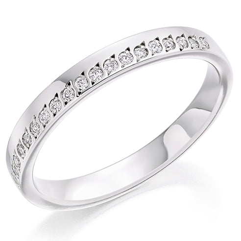 Offset Grain-Set Half Eternity Ring, 0.15ct total