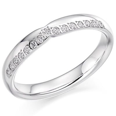 Shaped Grain-Set Half Eternity Ring, 0.12ct total (HET2300)