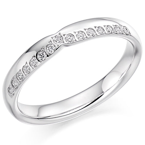 Shaped Grain-Set Half Eternity Ring, 0.12ct total (HET2300)