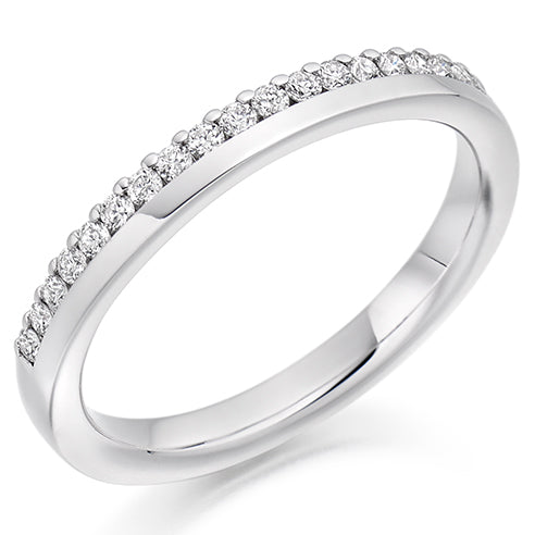 Offset Micro-Claw Half Eternity Ring, 0.22ct total