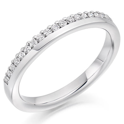 Offset Micro-Claw Half Eternity Ring, 0.22ct total