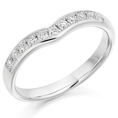 Shaped Grain-Set Half Eternity Ring, 0.3ct total