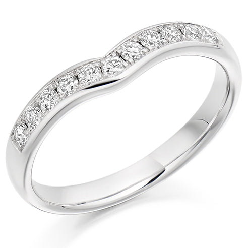 Shaped Grain-Set Half Eternity Ring, 0.3ct total