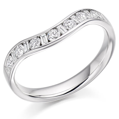 Shaped Channel-Set Half Eternity Ring, 0.5ct total (HET2304)