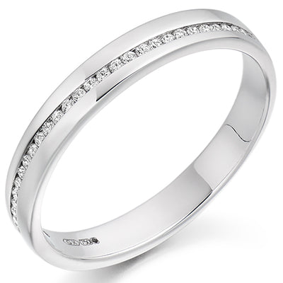 Offset Channel-Set Half Eternity Ring, 0.12ct total (HET2309)