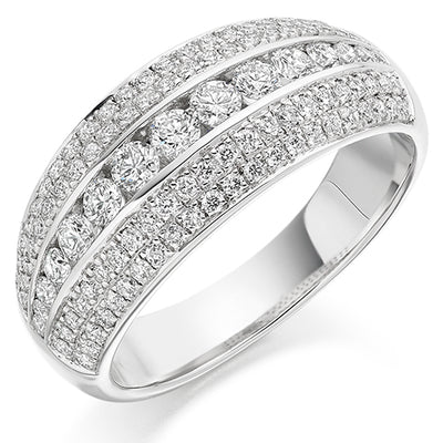 Channel-Set Half Eternity Ring, 1.15ct total