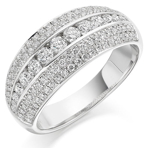 Channel-Set Half Eternity Ring, 1.15ct total