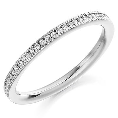 Milgrain Channel-Set Diamond Half Eternity Ring, 0.15ct