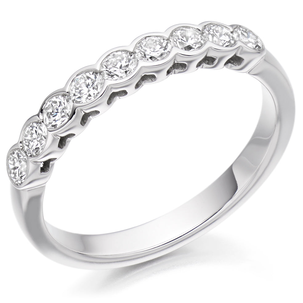 Rubover-Set Half Eternity Ring, 0.50ct total (HET2388)