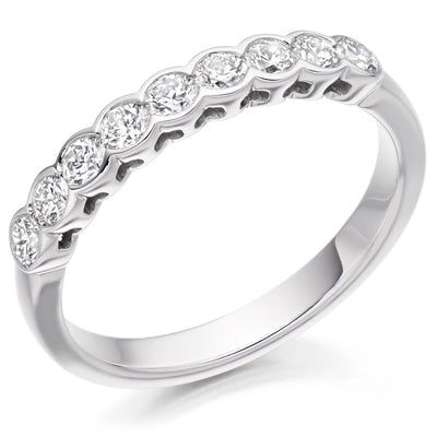 Rubover-Set Half Eternity Ring, 0.50ct total (HET2388)