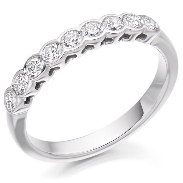 Rubover-Set Half Eternity Ring, 0.50ct total (HET2388)