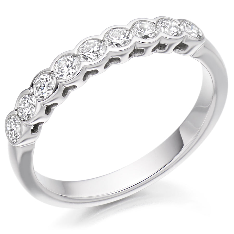 Rubover-Set Half Eternity Ring, 0.50ct total (HET2388)