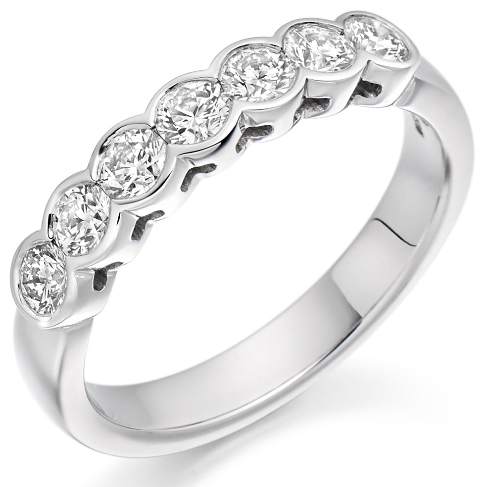 Rubover-Set Half Eternity Ring, 0.75ct total (HET2389)